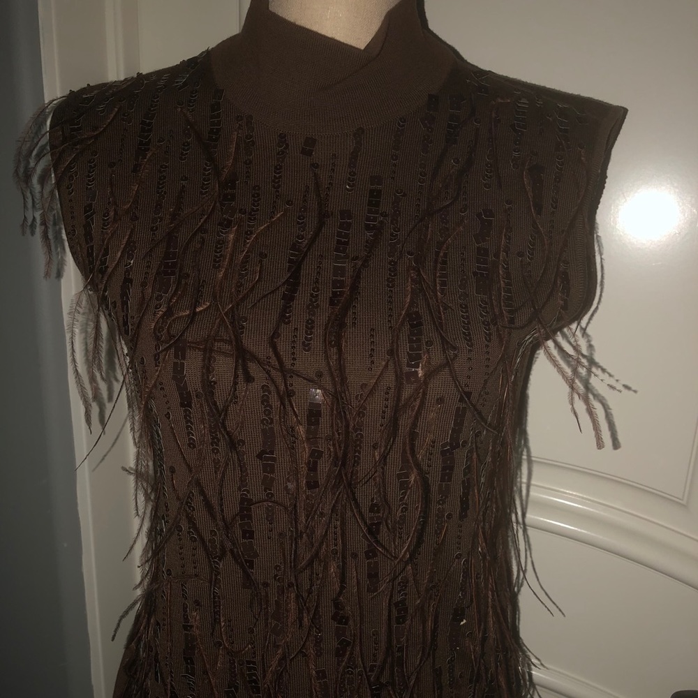 Brown wool top